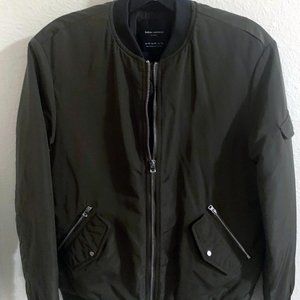 Zara Olive Bomber Jacket